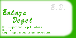 balazs degel business card